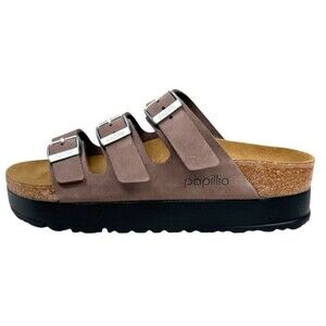 Birkenstock Papillio Florida III Flex Platform Leather 3 Strap Sandals Purple 36